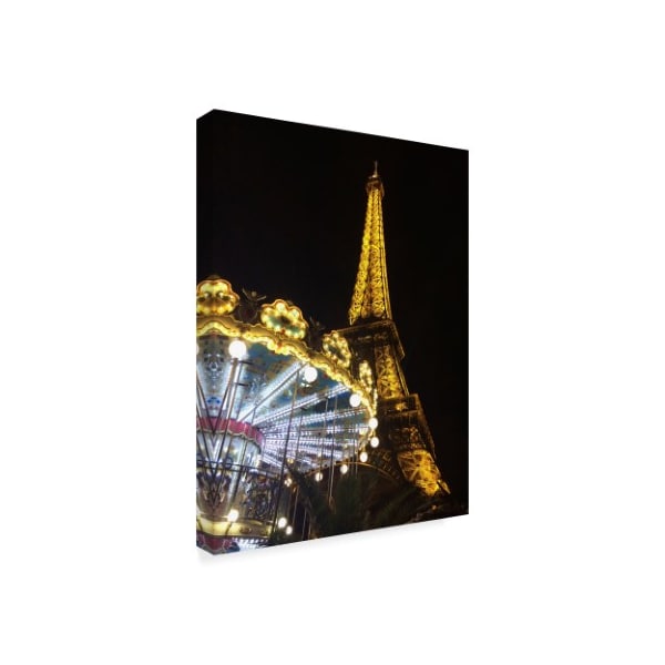 Jessica Putnam 'Eiffel Tower With Carousel' Canvas Art,18x24